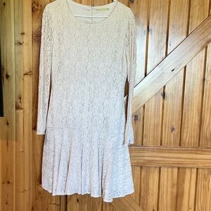 Gianni Bini Cream Lace Long Sleeve Dress